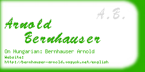 arnold bernhauser business card